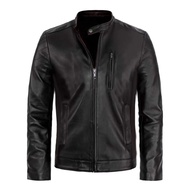 AX2 Men Elegant Style Real Cowskin Black Leather Jacket