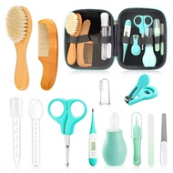 Baby Grooming Kit, Infant Safety Care Set with Hair Brush Comb Nail Clipper Nasal Aspirator,Baby Ess