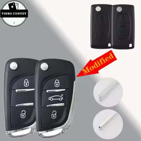 YINBO - 2 3 Button Modified Remote Car Key Shell for Peugeot 107 207 307 307S 308 407 607 Citroen C2