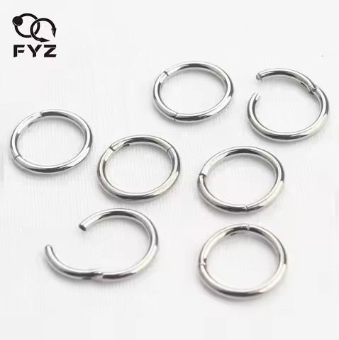 18G 16G 14G ASTM F136 Titanium Nose Rings Piercings Faux Septum Rings Hinged Clicker Segment Nipple 
