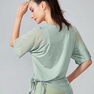 Gym Sports Tops Women's Yoga Clothing Running Loose Quick Dry Training Short Sleeve Tops Fitness Gym
