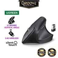 UGREEN Vertical Wireless Mouse 2.4G Ergonomic 4000DPI Optical Tracking Silent Click for Laptop Table