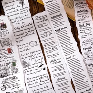 Journamm 3cm/5cm*2m PET Material Tapes Inspirational Phrase DIY Scrapbooking Collage Junk Journal Wa