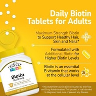 [21st Century][Biotin] 10000mcg 120Tablets [美] #USA #生物素 #Vitamin B7