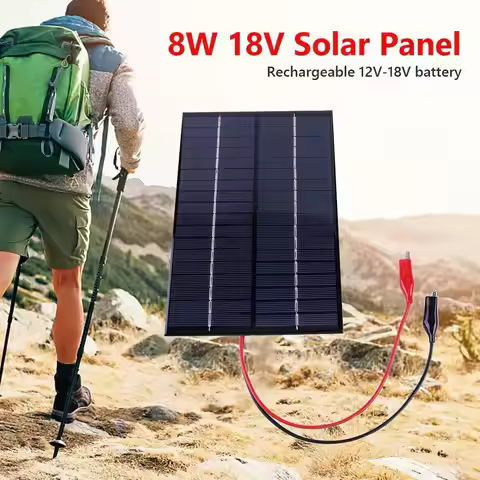 Waterproof Solar Panel 8W 18V Board Portable DIY Solar Cells Charger Solar Epoxy Cell Charger with C