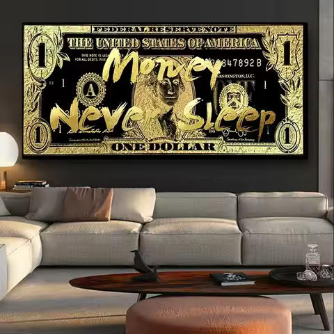 Dollar Bill Cash Money Canvas Paintings Inspirational Posters and Prints Luxury Wall Art Pictures Li