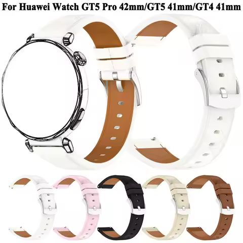 18mm Artificial Leather Watch Band For Huawei Watch GT 5/GT 4 41mm For Huawei GT5 Pro 42mm Bracelet 