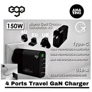 ego - 150W Mighty GaN 4USB 充電器 4 PORTS TRAVEL GaN Chargen /Support QC 3.0 / PD /PPS /SCP/ MacBook switch