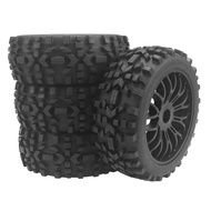 4Pc RC Buggy Wheels and Tyres with Hex 17mm Wheels Rims 1/8 Scale Off-Road Car for 1:8 RC On-Road Bu