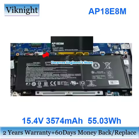 AP18E8M Battery 15.4V 3574mAh Compatible with ACER Nitro 5 AN515 ConceptD 5 CN515 Series Aspire 7 A7