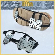 IFFIN 1Pair 24 Teeth Ice Claw, Shoe Covers Spike Ice Gripper Spike,  Universal Anti-Slip Spike Grips