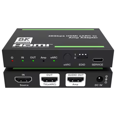 HDMI 2.1 Audio Extractor Navceke 4K 120Hz HDMI 2.1 EARC Audio Extractor 48 Gbps HDMI EARC Splitter 8
