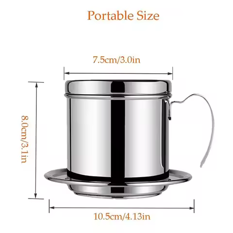 Vietnamese Coffee Filter Portable Coffee Press Maker Reusable Phin Infuser Strainer Pot Coffee Drip 
