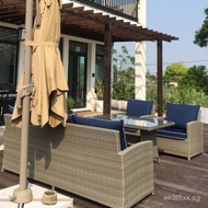 Courtyard Rattan Woven Sofa Villa Terrace Homestay Garden Sunroom Leisure Furniture Outdoor Corner S