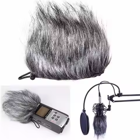 Artificial Fur Wind Microphone Cover Muff Windscreen Sleeve Shield For Zoom H5/H6 Recorder,For Sony 