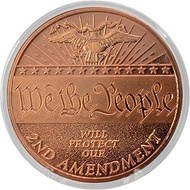 We The People Protect The 2nd Amendment - 1 oz .999 Pure Copper Round Challenge Coin in Capsule