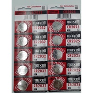 Original 5Pcs maxell CR2025 CR2032 Lithium Battery