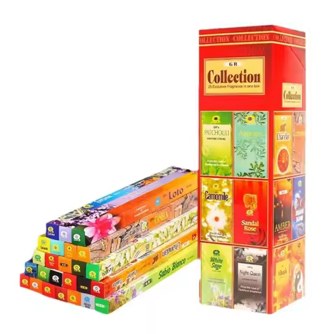 GR Natrual 10 Small Boxes Indian White Sage Incense Sticks Sandalwood OUDH Authentic Buddhism Suppli
