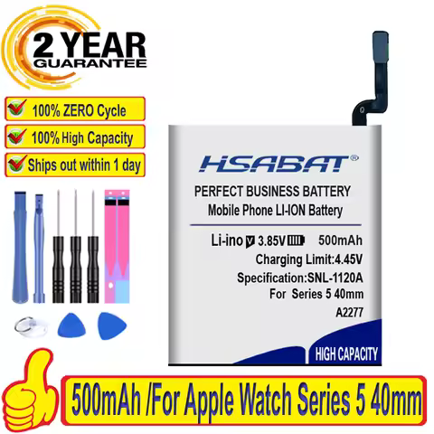 Top Brand 100% New 500mAh Watch Battery for Apple Watch Series 5 40mm 44mm A2277 A2181 Batteries
