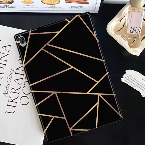 Geometric Gold Lines Soft For Huawei MediaPad 11 M5 M6 ES Pro M5Lite Honor Pad V7 V8 X7 X8 X9 GT Pro