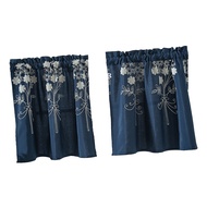 Loviver 1Piece Floral Blackout Half Short Curtains Panels Rod Pocket Semi-Sheer Tiers Drapes for Kitchen