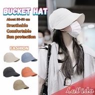 Sunshade Hat Drawstring Lightweight UV Protection Sunscreen Face Covering Hat Women's Bucket Hat