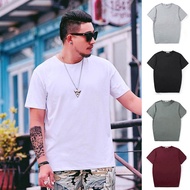 XL-9XL Plus Size Men Cotton Solid T shirt Short Sleeve Tops