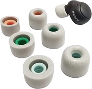 Luckvan Memory Foam Eartips for Sony LinkBuds S/WF-C500 Earbuds Tips Sony WF-1000XM4/1000XM3/WF-1000XM5 WF-XB700 WF-SP900 fit Charging Case 3 Pairs LMS White