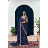 saree gown 4 color georgette readymade