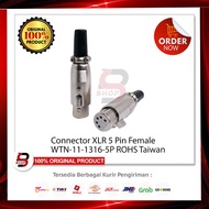 5 Pin Female XLR Connector WTN-11-1316-5P ROHS 5 Pin XLR Connector/ Female Connector/