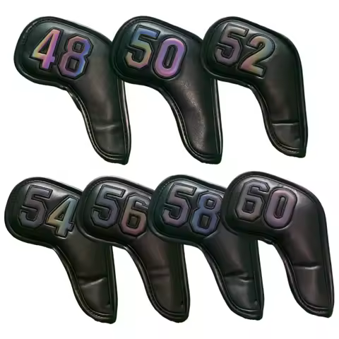 For Sand Wedges Headcovers Golf Iron Club Head Cover Big Number Long Neck Black/White Pu Leather 48 