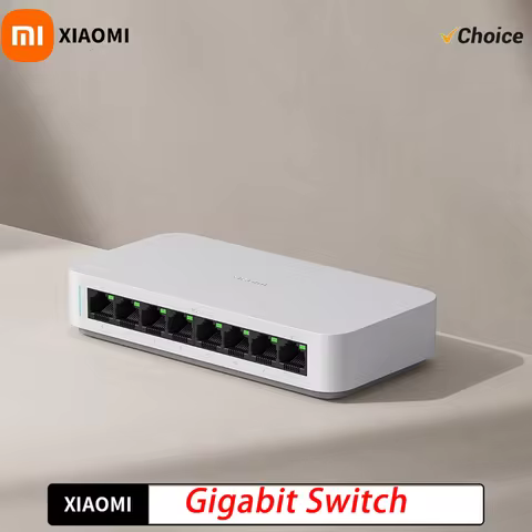 Original NEW Xiaomi Gigabit Switch, White, 23mm Slim Body, 8 Gigabit Ports, Connects to TVs and Game