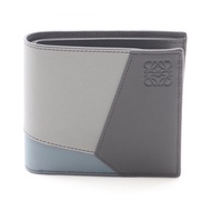【二手】 LOEWE Puzzle 對折錢包 C510501X150679 灰色/炭灰色/藍色皮革 Puzzle 對折零錢包 男女通用