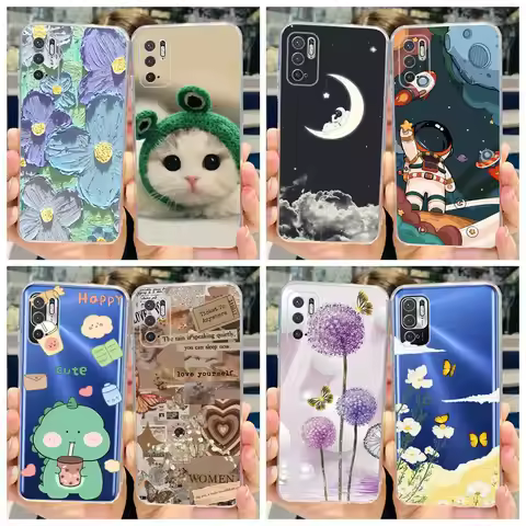 For Xiaomi Redmi Note 10 5G Case New Fashion Painted Cover Clear Silicone Soft TPU Phone Case For Re