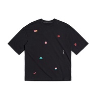 江戶勝 日系 男裝 夏祭小物繡花短袖T恤(黑色) #上衣