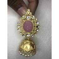 Indian Kundan Embossed Stone Dangling Earring