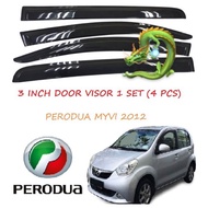 PERODUA MYVI LUCKY BEST 2012 2013 2014 2015 2016 2017 Door Visor 3”INCH 8CM Air Press Visor Window W