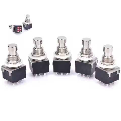 5Pcs 100% Brand New 3PDT 9-Pin Guitar Effects Stomp Switch Pedal Box Foot Metal True Bypass