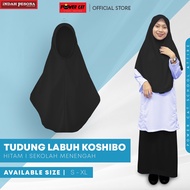 Power Cat Tudung Sekolah LABUH 2 Lapis Koshibo School Uniform Tudung - Black/Size S-XL