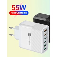 IPhone15 British Standard 55W Mobile Phone Charger Fast Charge 3PD+3USB Travel Charging Head Austral