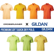 GILDAN x CROSSRUNNER Performance Training Polo Unisex Adult Sportswear Microfiber Plain Jersey Polo 