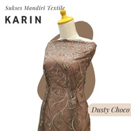 [KARIN] Brukat Tile Premium Mewah Warna Dusty Choco Coklat | Harga ½ meter = 50 cm (Bahan Dress Brid