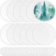 BENECREAT 30Pcs White Foldable Flying Disc Fans, 9.8inch DIY Fans Nylon White Edge Folding Fan Set w