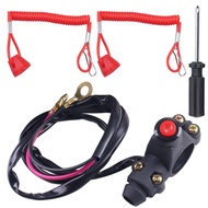 JINGKE 7/8" 22mm Handlebar 2 Wire Tether Kill Switch Apply to Taotao 110cc 125cc Dirt Pit Bike ATV 4