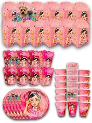 Kit de Fiesta de Personajes Pastelitos Desechables 40 pz Artículos Carton Platos Vasos Dulceros Palomeros 10 invitados