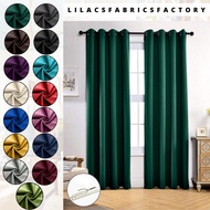lilacscurtain - Iris Hook/Eyelet Mix Langsir Blackout Curtain (250cm-260cm)
