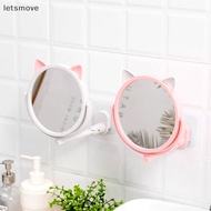[letsmove] Folding Wall Mount Vanity Mirror Without Drill Swivel Bathroom Cosmetic Makeup [Ready Stock]