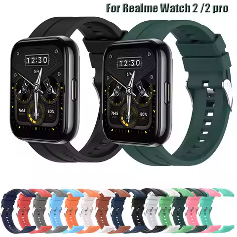 22MM Silicone WatchBand Strap For Realme Watch 2 2 pro Smart Wristband Bracelet For Realme Watch S /