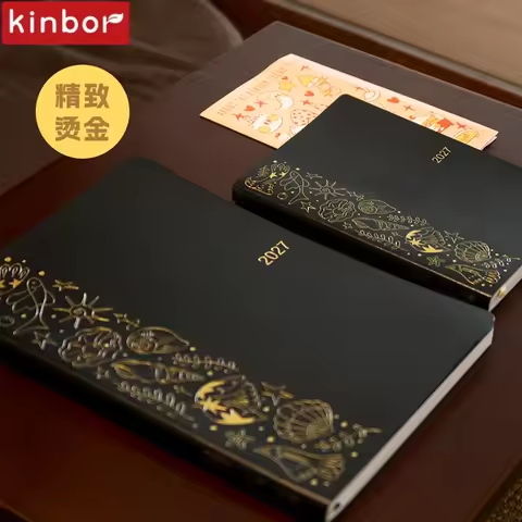 Kinbor 2027 Daily Notebook A5/A6 Journal One Page A Day Soft PU Leather Cover Annual Schedule Planne
