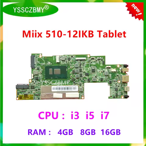 1601B _04_01 / 1602B_05_01 Motherboard For Lenovo MIIX 510-12IKB Tablet Motherboard with CPU i3 i5 i